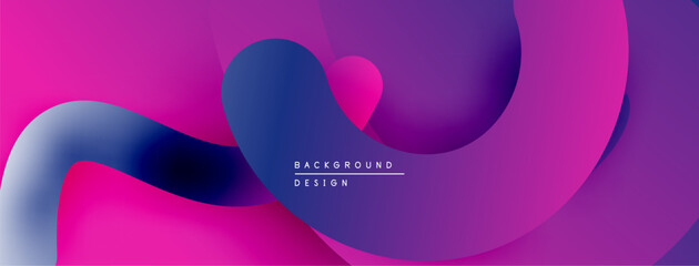 Abstract fluid shapes, vibrant magenta, purple hues. Modern design, smooth gradients create dynamic composition. Minimalist aesthetic.
