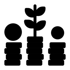 Financial Growth Coin Stacks and Plant