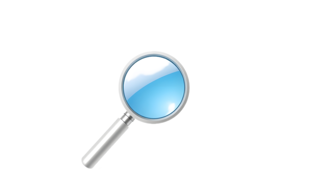 Magnifying glass PNG transparent background, realistic magnifier clipart, isolated search tool illustration for education and detective themes
