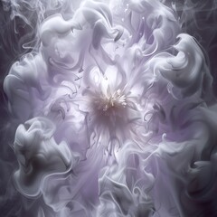Ethereal bloom: A mesmerizing dance of smoke and light creating floral beauty
