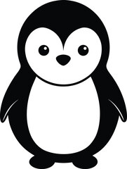 Obraz premium minimalist baby penguin with round body and big .eps