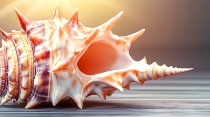Exquisite seashell with intricate details captures the essence of oceanic beauty and natural wonder