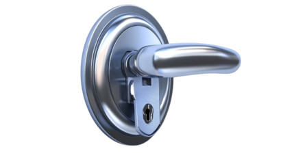 • A sleek digital lock system for secure home access, isolated on white background in HD 