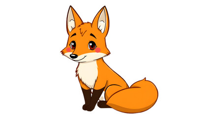 Red fox clipart PNG transparent background, cute cartoon red fox illustration, playful wildlife animal clipart for kids and nature designs
