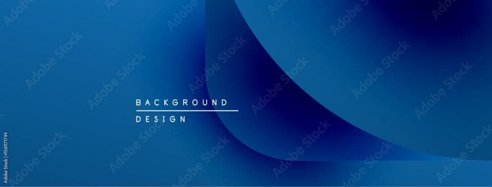 Aufkleber Abstract blue gradients create flowing shapes. Minimalist text reads background design. Modern aesthetic, suitable for digital use.