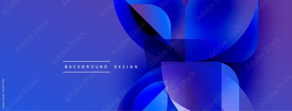 Leinwandbilder Abstract blue gradients form fluid shapes. Modern design elements create dynamic visual texture. Background includes text background, design.