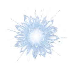 Radiant ice-crystal shaped energy explosion with glowing shards and sharp spikes, perfect for magical, sci-fi, or winter blast effects – PNG Transparent Background.