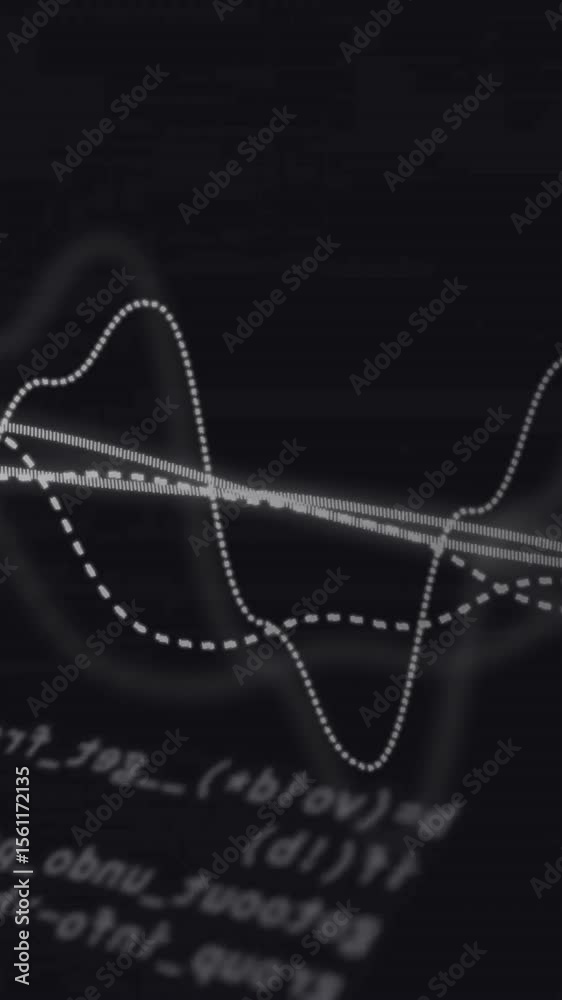 Poster animation of data processing and diagrams over server room