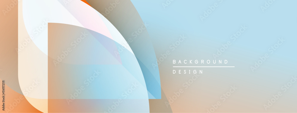 Aufkleber abstract geometric shapes overlap, creating soft color gradients. peach, blue hues dominate design. 