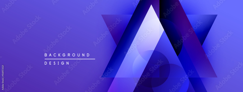 Poster Abstract geometric design. Purple gradients create dynamic layers, modern aesthetic. Minimal text indicates background purpose.