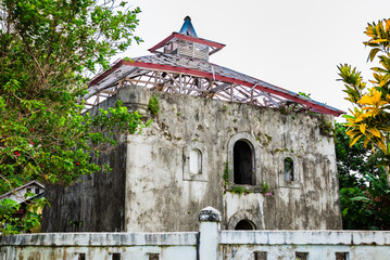 Beverwijk Fort. A Dutch colonial heritage fort on Nusalaut Island, Indonesia