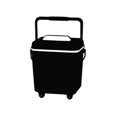 Silhouette illustration of rolling cooler for picnics and outdoor events