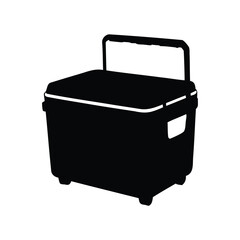Stylized Silhouette of a Portable Cooler for Outing and Camping