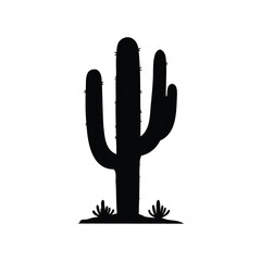 Silhouette of a majestic Saguaro cactus, an icon of the American Southwest desert