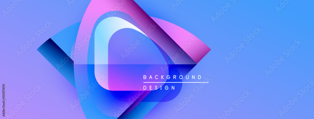 Aufkleber abstract gradient shapes create dynamic composition. blue, purple hues dominate design, suggesting m