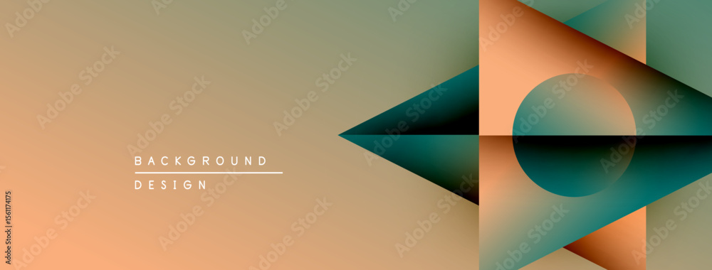 Aufkleber abstract geometric design. warm colors blend with cool tones. minimalist composition creates modern 