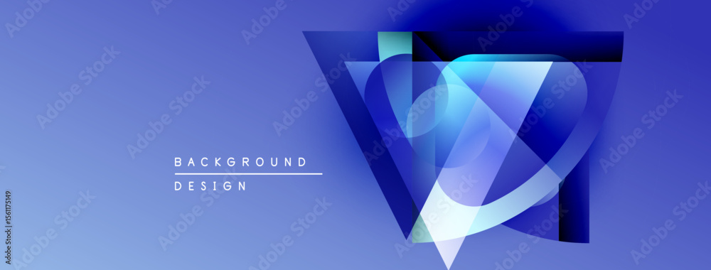 Aufkleber abstract blue design features geometric shapes, glowing lines. modern background suitable for digita