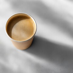 Takeaway coffee cup on white surface