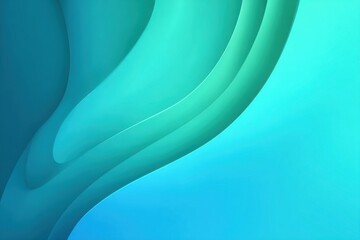 Abstract waves of turquoise and aqua colors flowing smoothly, creating a serene and calming background