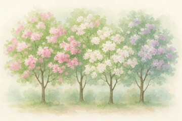 Fototapeta premium watercolor illustration of trees
