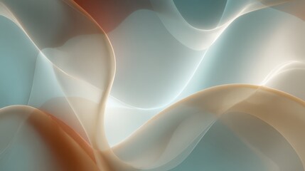 Abstract fluid waves in soft pastel colors create a serene background with gentle movement