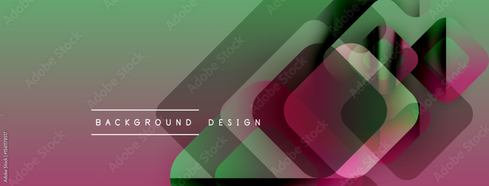 Poster Abstract gradient background. Overlapping squares create modern visual effect. Text reads background design. Simple, clean aesthetic.