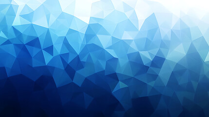 Fototapeta premium Abstract blue geometric background with triangle shapes and crystal like facets displaying modern design and low poly art style