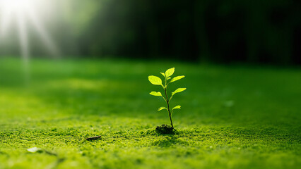 Fresh green shoots symbolizing the future, hope, and environmental sustainability.