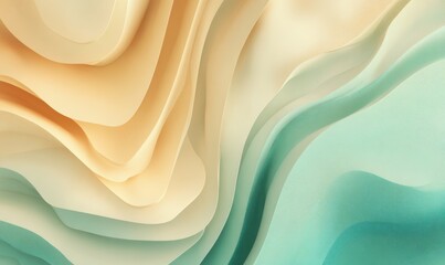 Abstract wavy layers in soft pastel colors create a serene background ideal for modern design