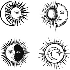 Fototapeta premium sun and moon