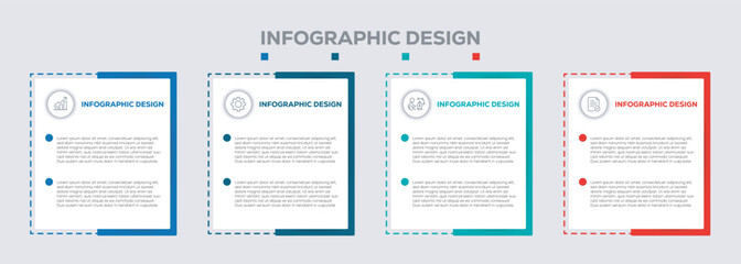 infographic design presentation business infographic template with 4 options. infographic design elements and numbers options. Business concept with 4 steps.