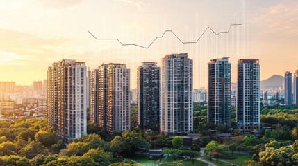 Fototapeta premium Cityscape apartment buildings