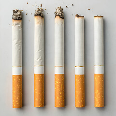 realistic cigarettes set stages of burn