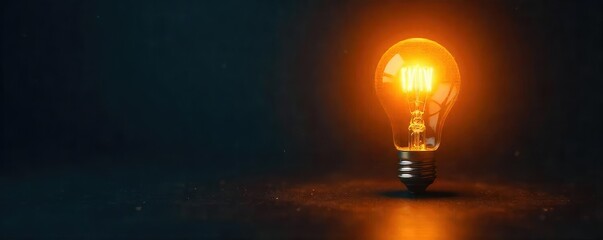 A single bright lightbulb illuminates a dark room, symbolizing a brilliant idea, innovation, and inspiration The contrast highlights the power of a groundbreaking concept , electric, spark