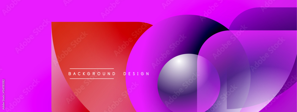 Poster Abstract vibrant background. Overlapping circles create dynamic gradient effect. Modern design elements, pinks, purples, reds dominate composition.