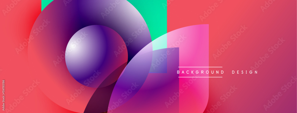 Aufkleber abstract vibrant shapes blend. purple, magenta, teal hues create dynamic composition. modern design 