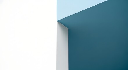 Minimalist geometric design featuring sharp lines and contrasting color blocks