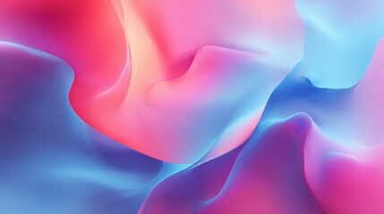 Abstract colorful waves of pink and blue flowing gracefully in a smooth, ethereal background