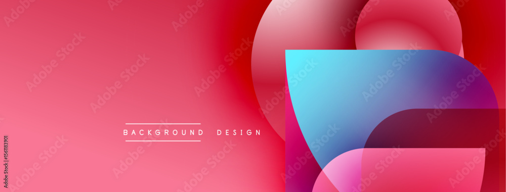 Fototapete abstract gradient shapes overlap, creating dynamic visual effect. pink, blue hues dominate compositi
