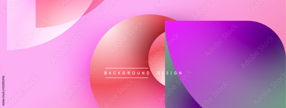 Fototapete abstract fluid shapes, vibrant pinks, reds, purples blend. modern design element, smooth gradients c