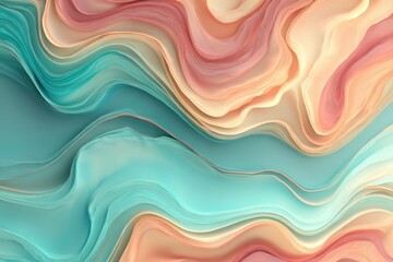 Abstract waves of pastel colors flowing seamlessly, creating a serene and calming background