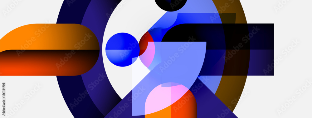 Poster abstract composition. overlapping shapes, vibrant colors, modern design. minimalist aesthetic, geome