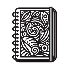 Simple Notebook Outline Minimalist Vector
