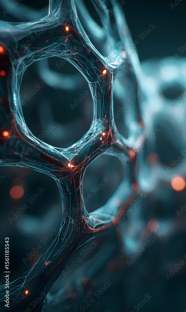Poster intricate fractal structures of neural network design visualizing interconnected web featuring