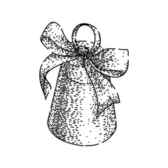 chime gold bell sketch hand drawn vector