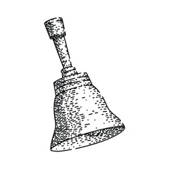 sound gold bell sketch hand drawn vector