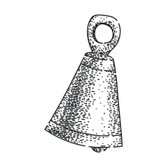 shiny gold bell sketch hand drawn vector