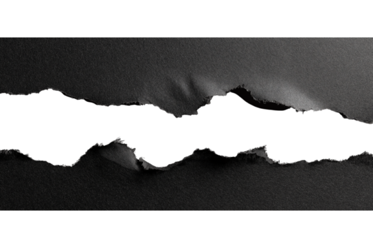 torn black pages with uneven texture edges. set of ripped black paper sheets png isolated on transparent background. document or newspaper mockup.