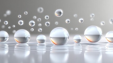 Minimal white wall background with round water droplets creating a fresh, clean, and elegant texture perfect for skincare, beauty, and product mockups.