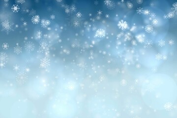 Snowflakes over blue background